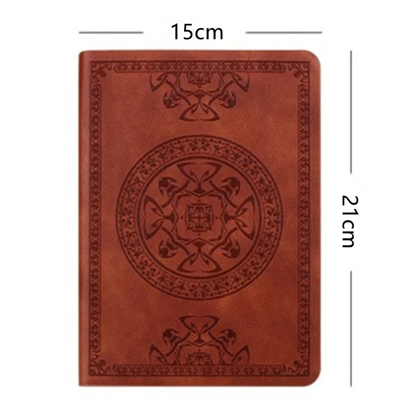 A5 Vintage notebook Student thickened PU leather diary Embossed Craft Literary Ledger Office Bookkeeping Book School note books