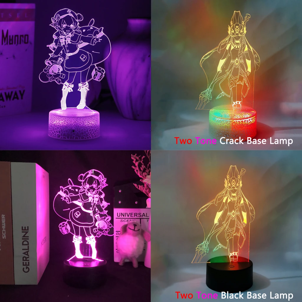 Genshin Impact Yae Miko Venti Yoimiya Arataki Itto Klee Game Figure 3d Led Lamp For Kid Bedroom Shenhe Acrylic Night Lights Gift