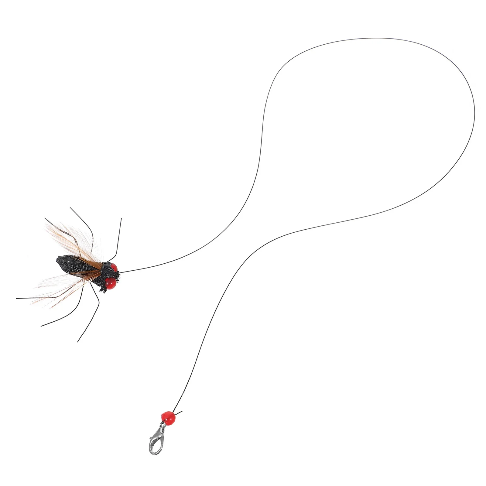 

2Pcs Cat Teaser Replacement Simulation Insect Heads Long String Interactive Indoor Kitten Enrichment Play Accessories