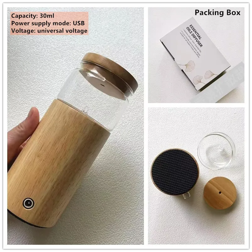 Difusor Elétrico Sem Água Aroma, Nebulizador De Óleos Essenciais, Máquina De Perfume De Vidro De Madeira, Difusor De Aromaterapia Para Casa