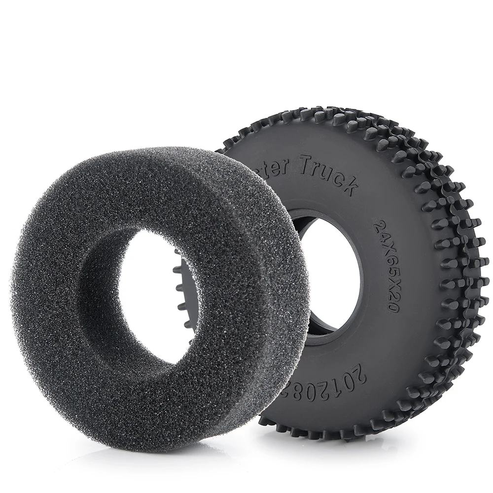 MIBIDAO 4Pcs 64/65mm Soft Rubber Wheel Tires For 1/18 TRX-4M Bronco Defender RC Crawler Car Parts