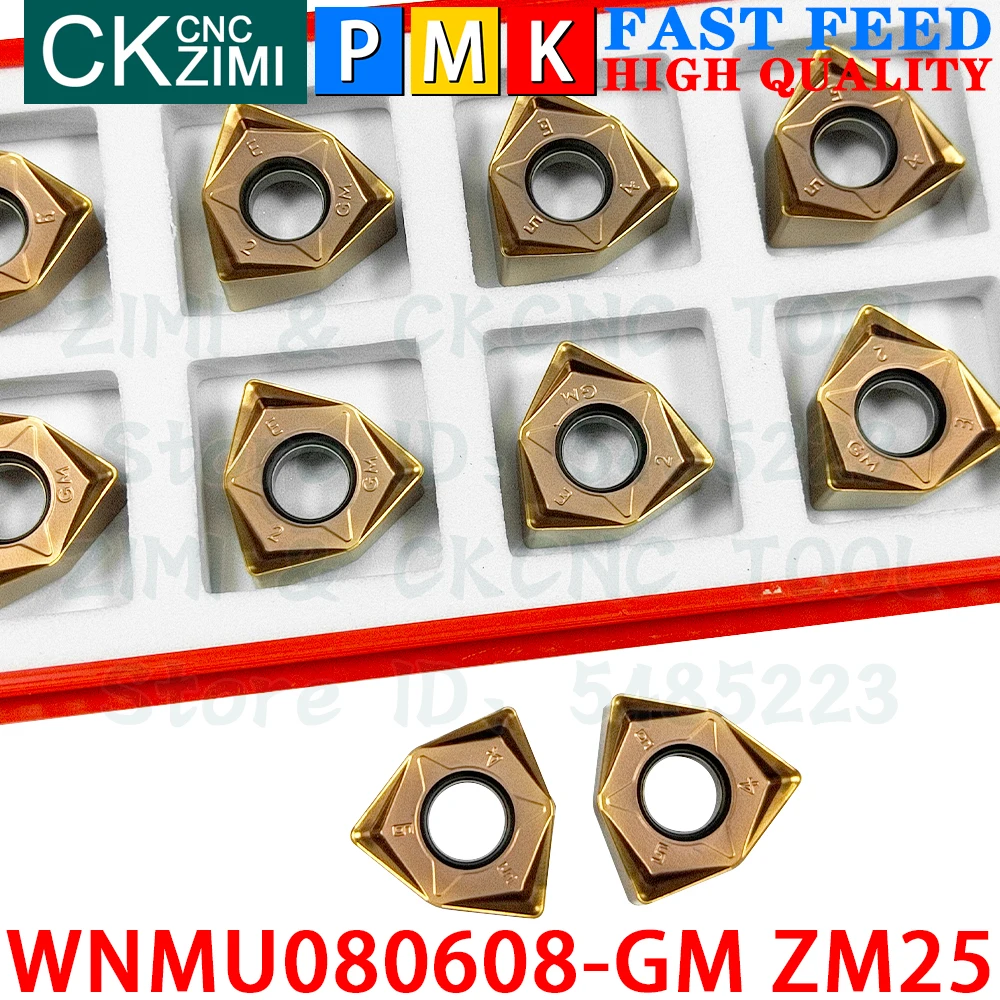 WNMU080608-GM ZM25 WNMU 080608 GH ZM25 Твердосплавная пластина Фрезерная пластина с быстрой подачей Инструмент с ЧПУ Индексируемые тяжелые фрезерные инструменты для стали Нержавеющая сталь