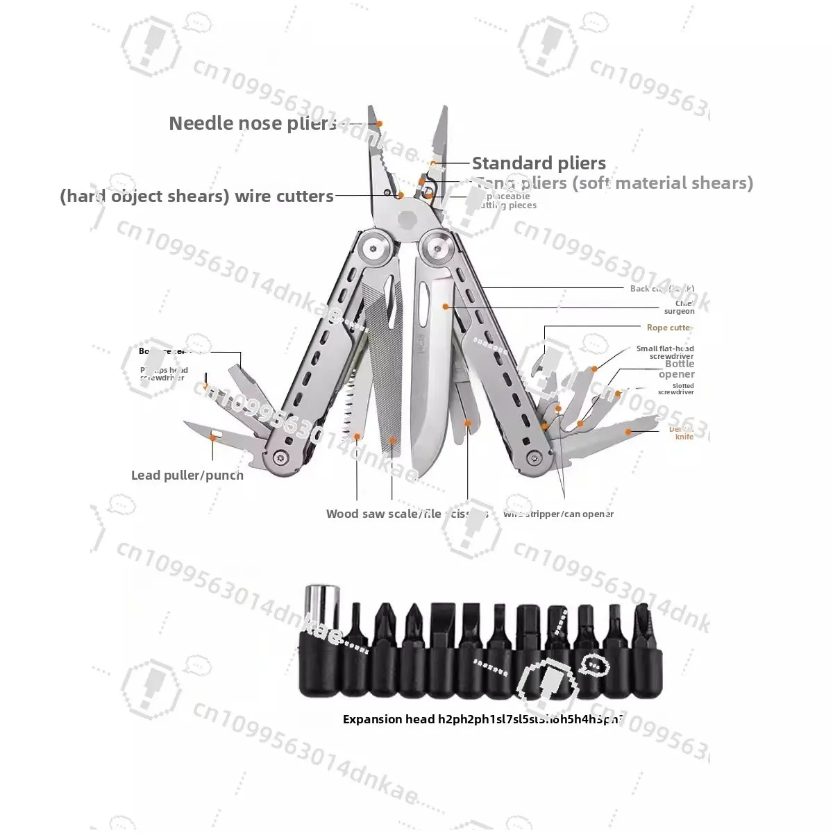 

Outdoor Multifunctional Pliers Combination Tools Folding Pliers Emergency Repair Portable Outdoor Knife Folding Knife Portable