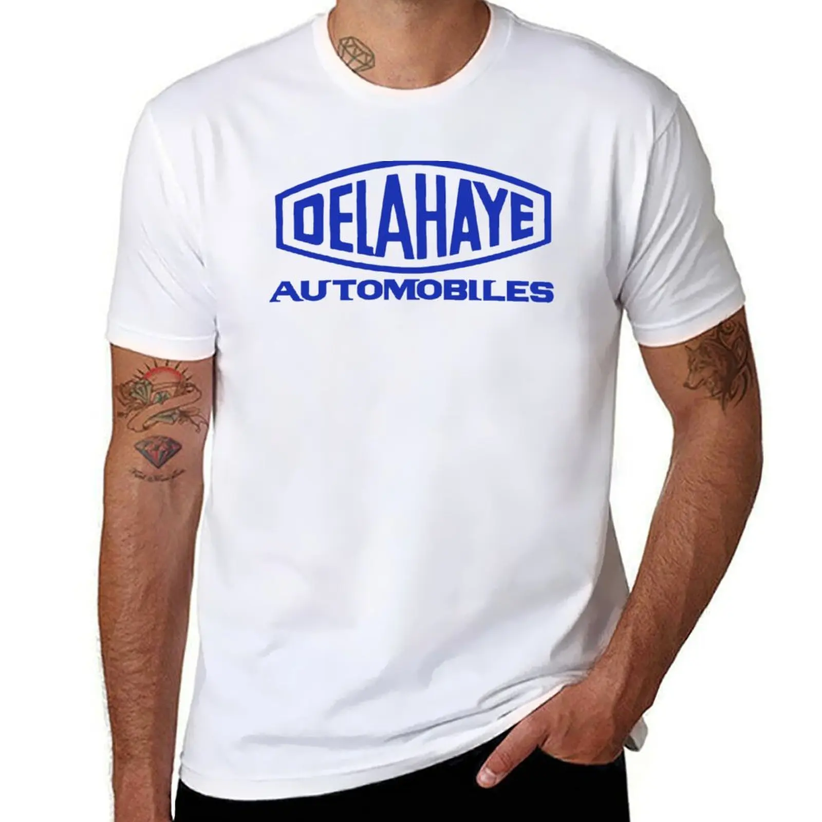 

Футболка с логотипом французского классического автомобиля Delahaye automobiles, футболки из 100% хлопка, мужские футболки с рисунком, футболка