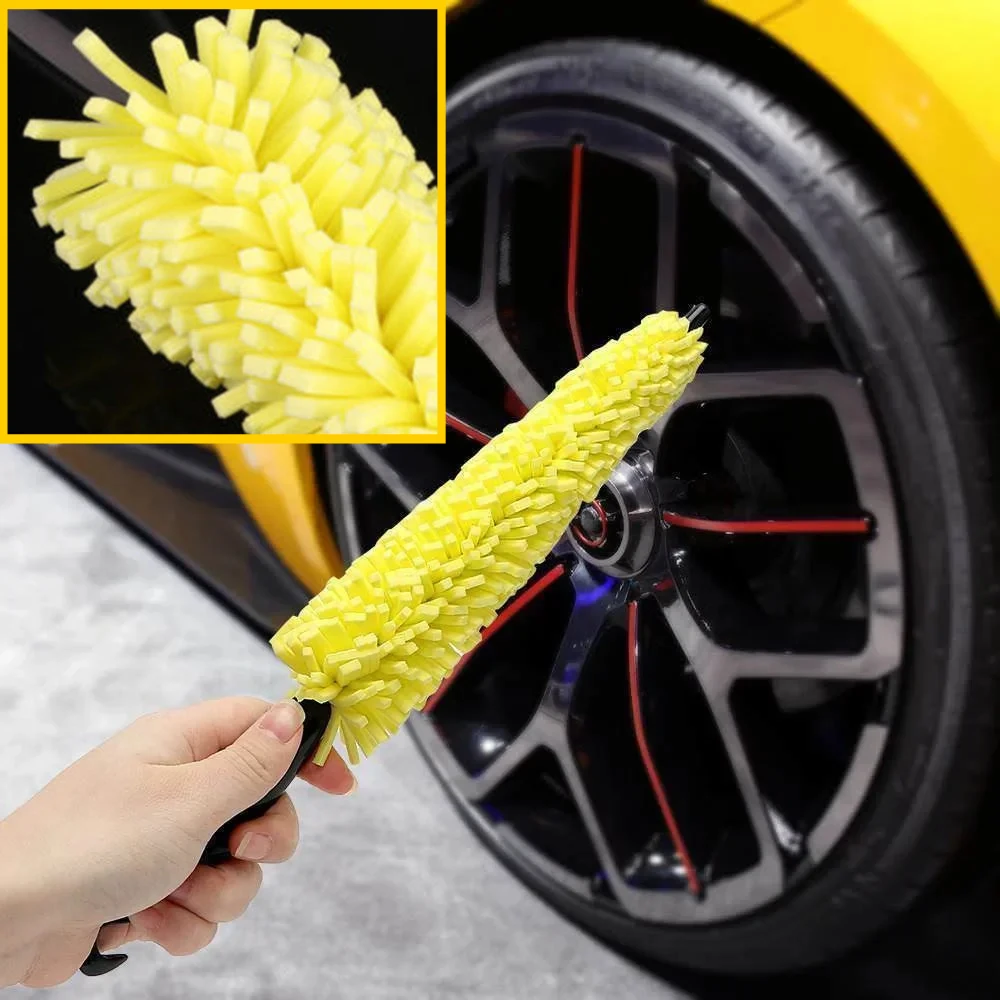 

Car Sponge Corn Cleaning Brush Yellow Car Tire Rims Beauty Cleaning Brush Wheel Professional Detail Gap Cleaning Tool Accessory