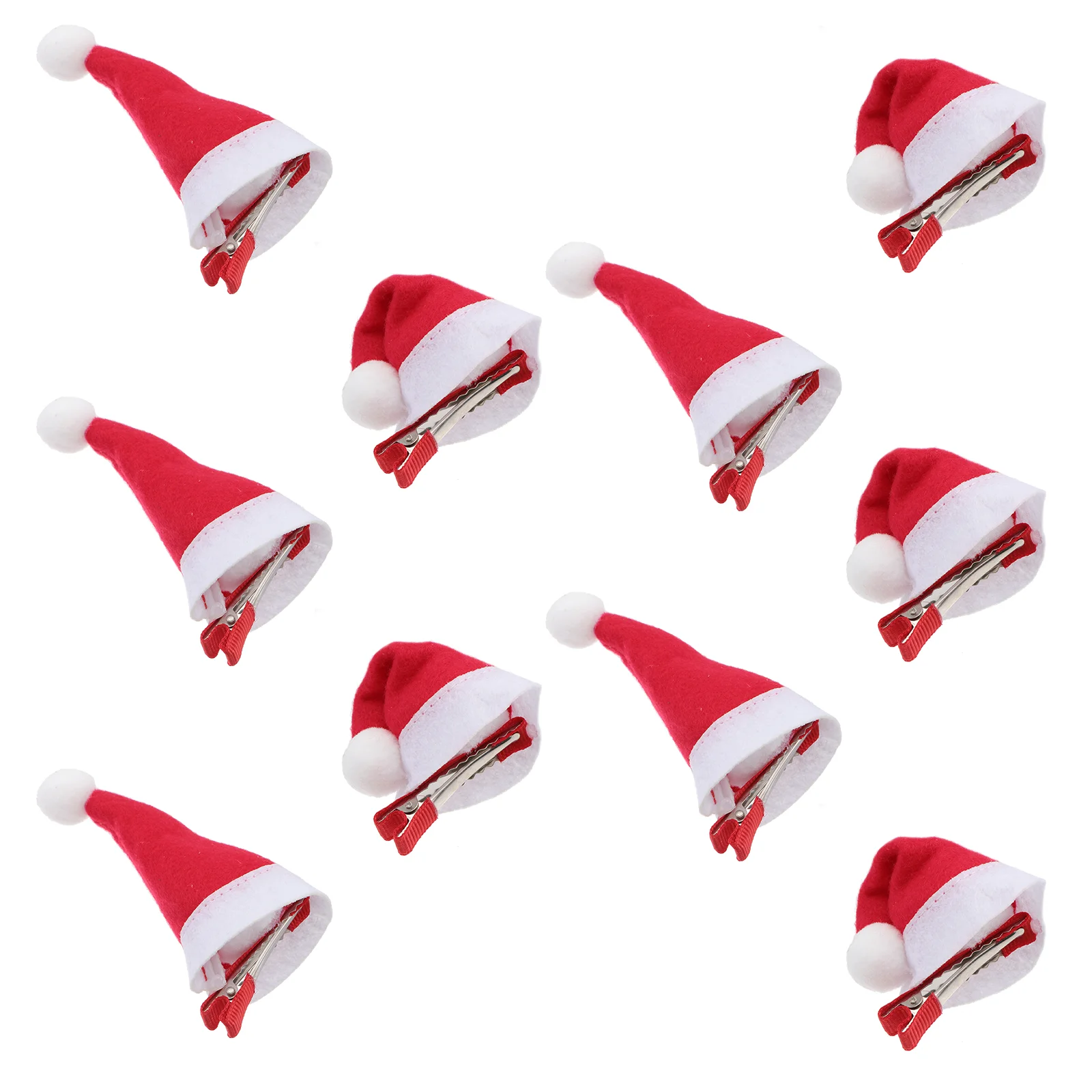 

10 Pcs Christmas Hat Hairpin Alligator Clip Mini Clips Headband Santa Grips Party Accessories Baby Barrettes