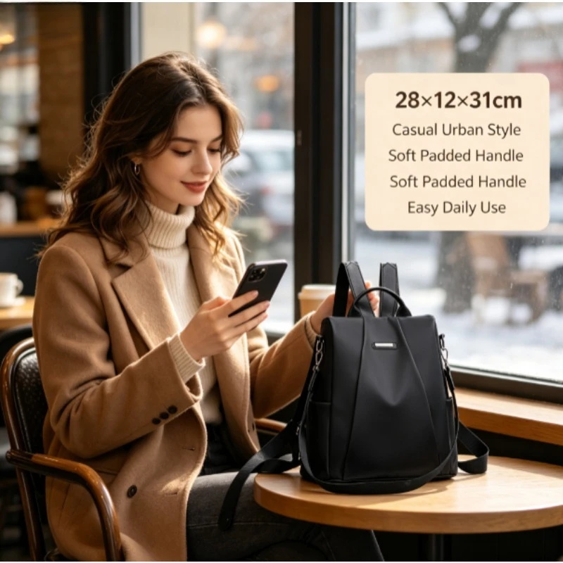 2026 New Korean‑Style Women Backpack, Fashion Casual Versatile Oxford‑Cloth Travel Rucksack for Ladies Outdoor Trips