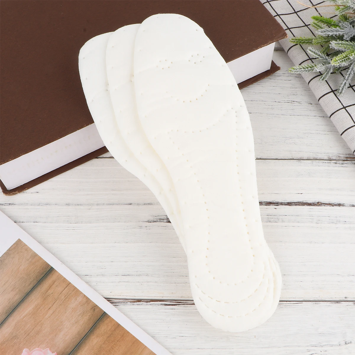 

5 Pairs Insole Universal Insoles Breathable Cotton Absorb Sweat White for Men Shoes Cuttable