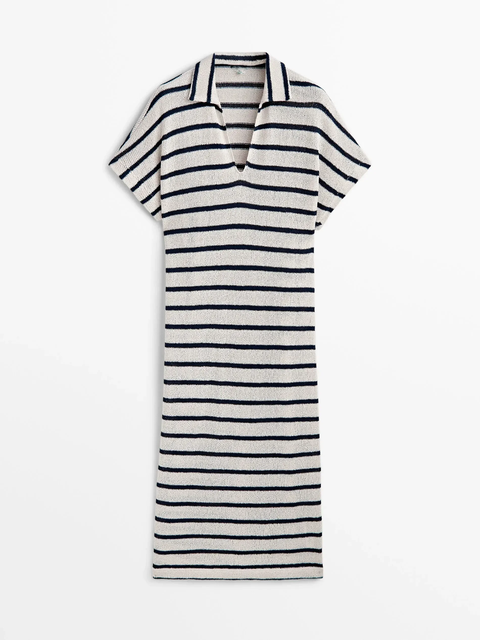 Ethereal MD 2026 YAZHIMEI winter new style of Cotton blend casual striped POLO neck long dress