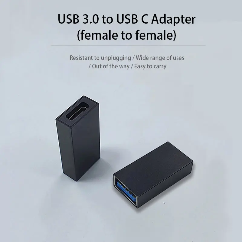 USB 3.0 Female to USB C Female Adapter Connector(2-Pack) for USB Port PC, Laptops, Chargers and Type-C Port U-Disk, Smart Phone