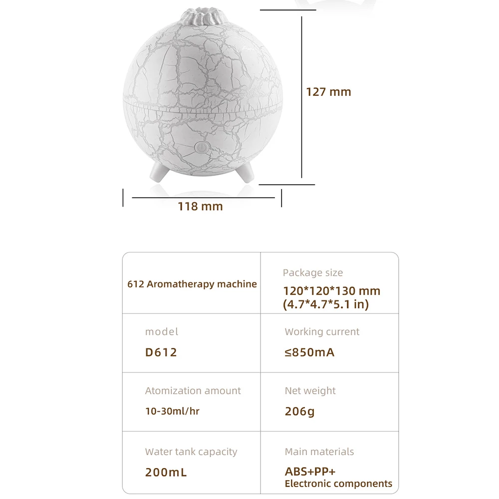 New Creative Planet Mini Diffusore di aromi Umidificatore di oli essenziali Lampada a fiamma colorata USB Home Desktop Aromaterapia Diffusore d'aria