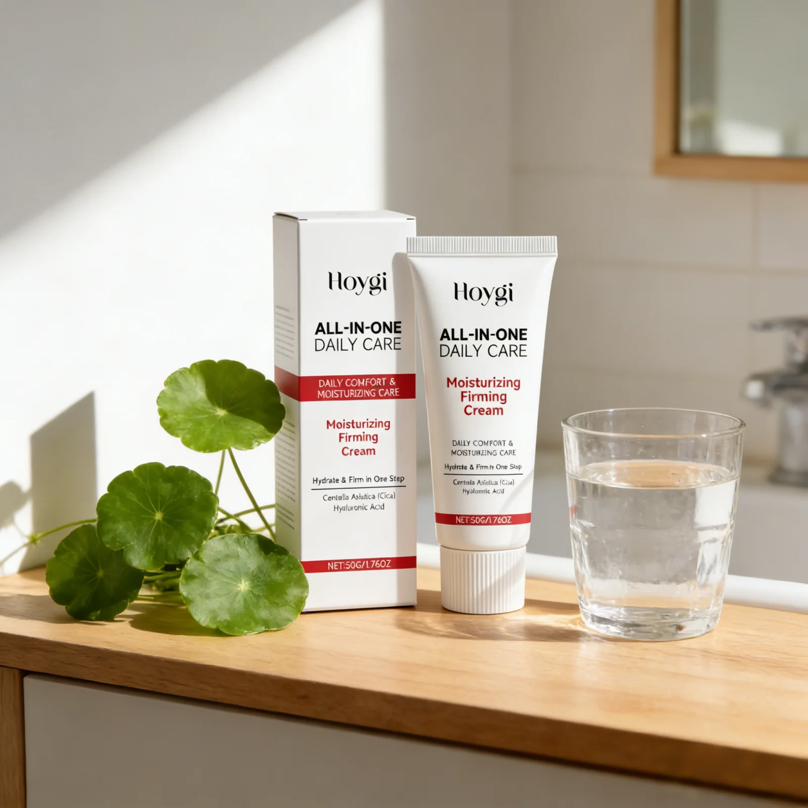 

Hoygi Centella Asiatica Facial Cream Rough Skin Treatment Refreshing Firming Deep Hydration Face Cream with Hyaluronic Acid 50g