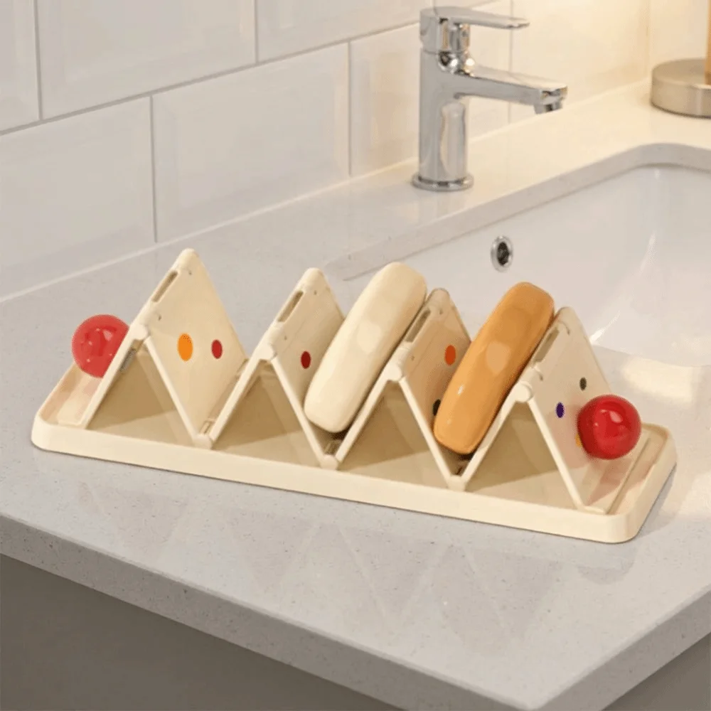 

Выдвижной W-образный держатель для мыла, складная нескользящая пластиковая мыльница, водонепроницаемая нержавеющая губка, аксессуары для ванной комнаты