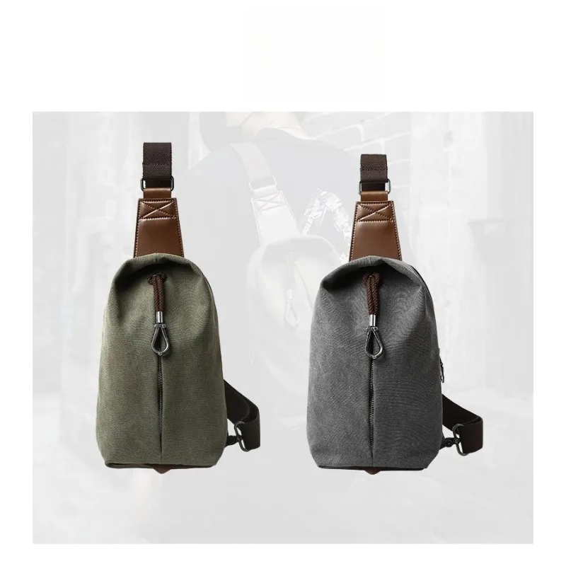 

Trendy casual canvas crossbody bag for men, retro single shoulder chest bag, minimalist postman diagonal back men's bag