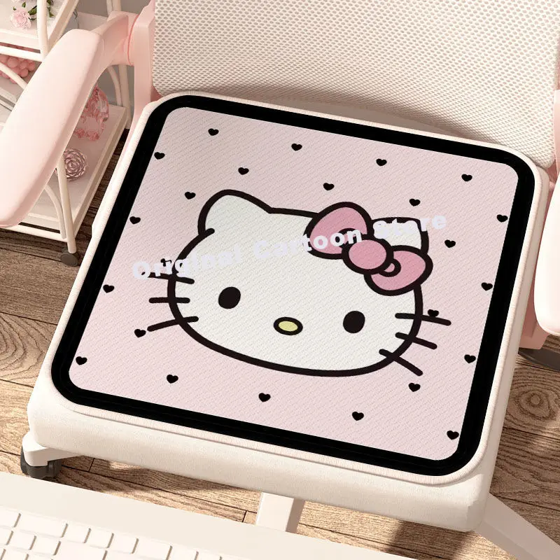 Hello Kitty Sanrio Kurome Cartoon Ice Silk Cushion Office Cooling Pad Breathable Chair Cushion Car Seat Cushion Ice Silk Mat