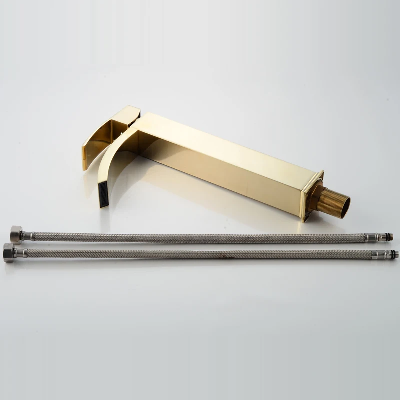 TOLM Luxury Gold Bathroom Faucet Chrome Faucet Single Handle Gold Basin Sink Faucet Bathroom Faucet