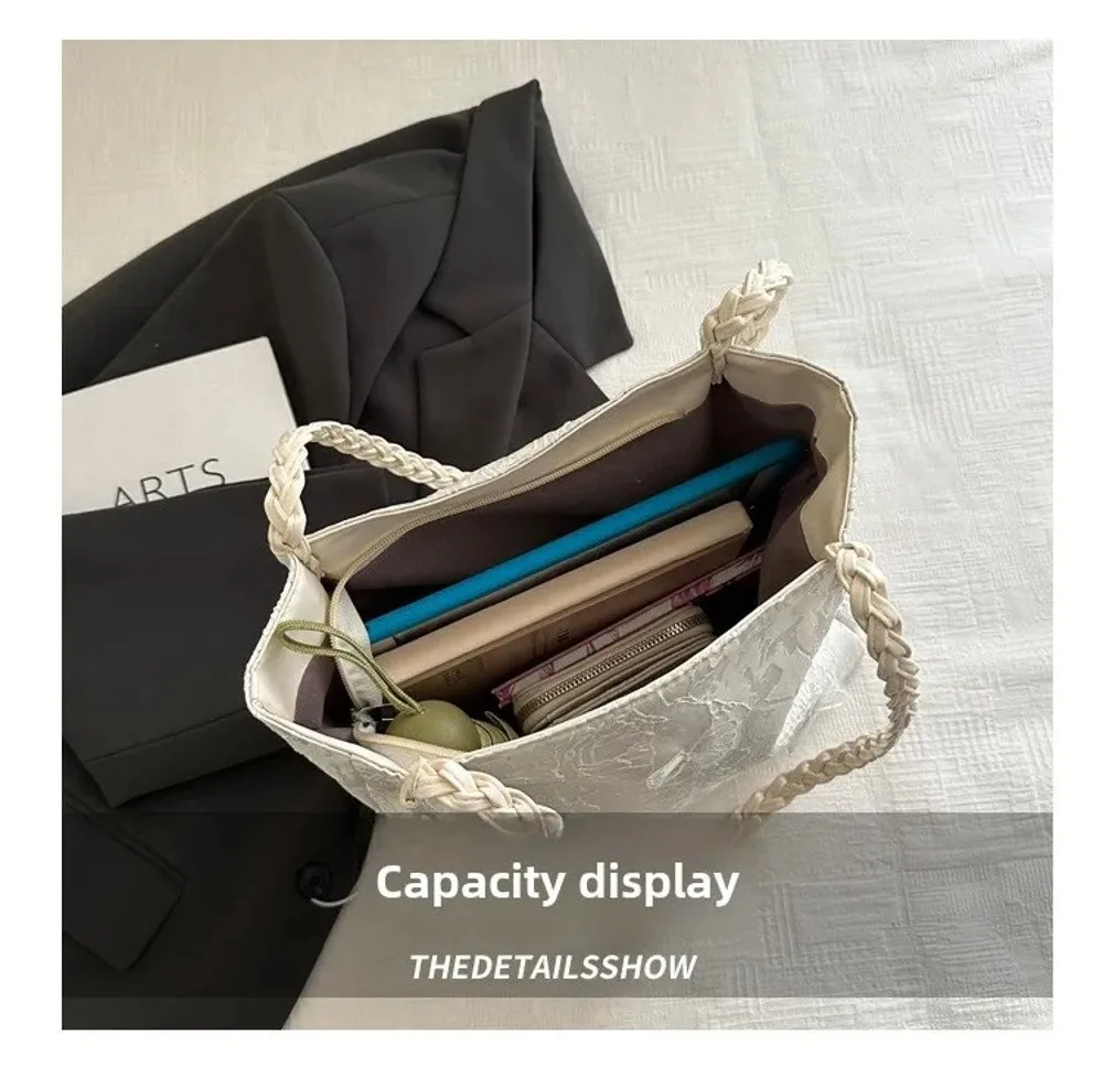 Neue Freizeittasche im chinesischen Stil mit Textur, vielseitige Handtasche mit antiken Hanfu-Elementen, große Kapazität, Arbeitstasche, Geschenk – Detail 7
