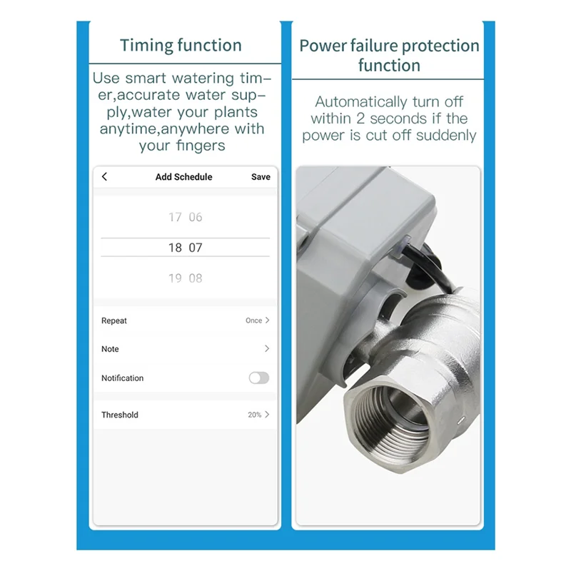 

A32T-Tuya Wifi Intelligent Water Ball Valve Shut Close Rate 0% To 100% Garden Smart Life Faucet Automation Voice Control,DN20