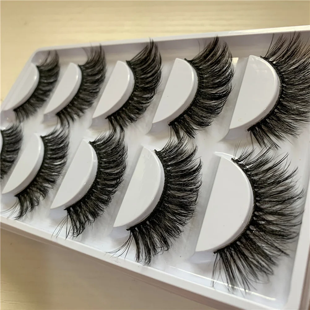 5 Paar künstliche Wimpern, dick, voll, natürlicher Stil, langlebig, bequem, einfach anzubringen, zum Entfernen von Damen, modisches Make-up