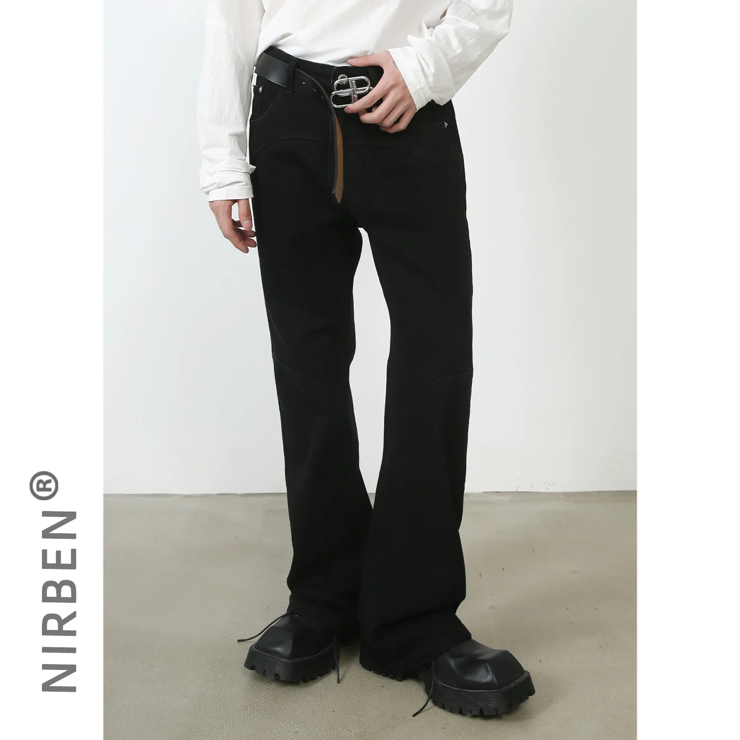 Denim American Retro High-end Jeans Men's Micro-flared Pants