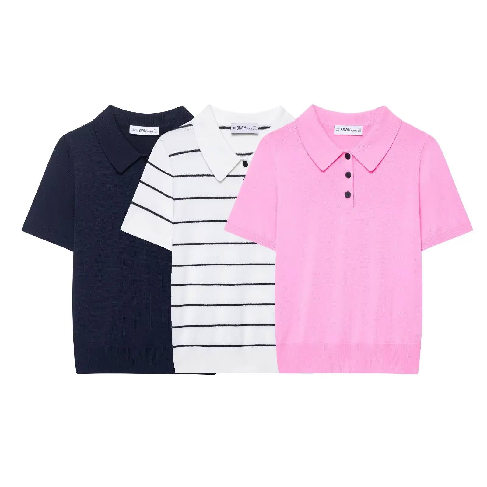 

Striped short-sleeved T-shirt Women's button neckline Spring new arrival Street fashion Retro elegant top 2025