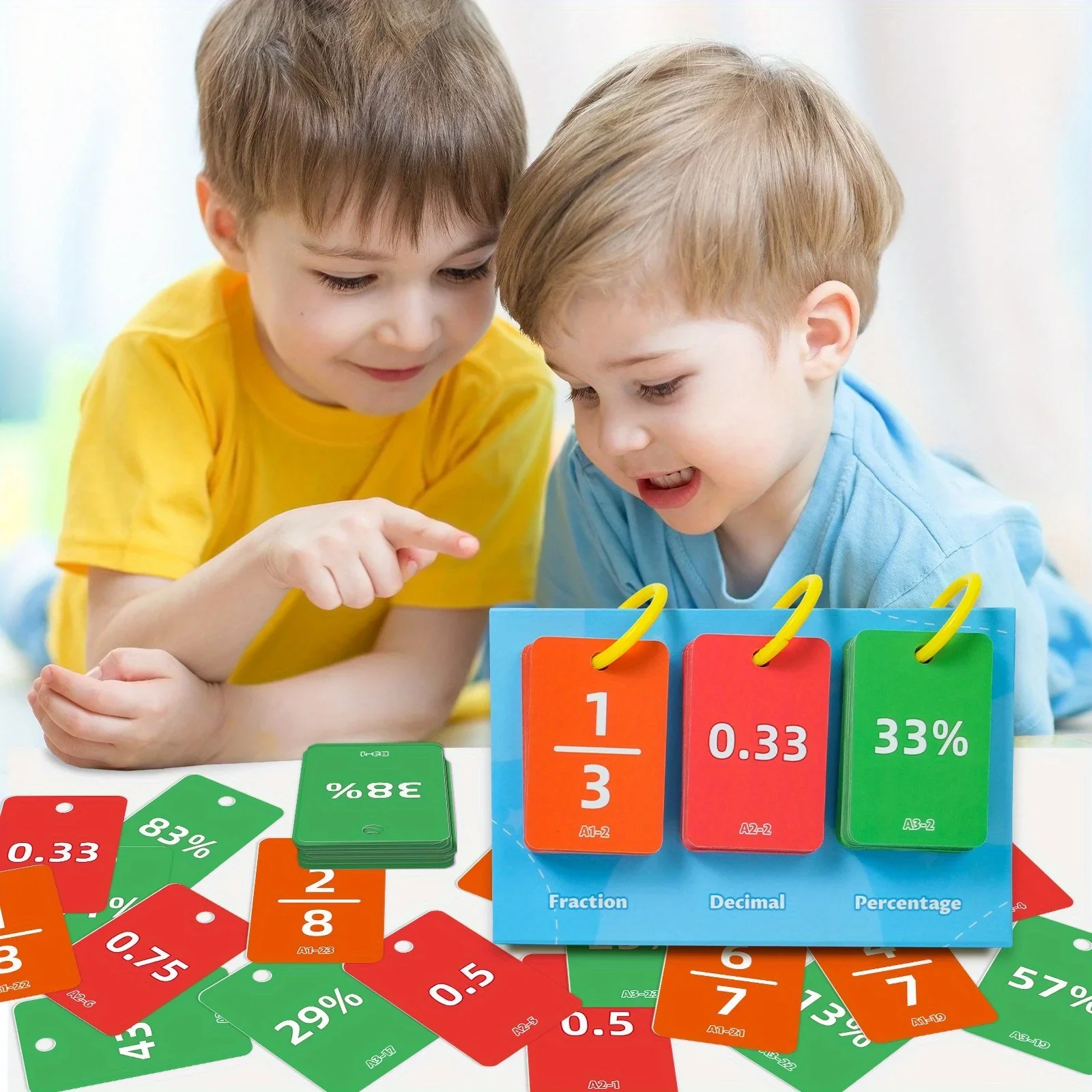 Mathematics Early Education Teacher Teaching Aids Fraction Decimal Percentage Match Flip Chart Primary School Classroom Supplies