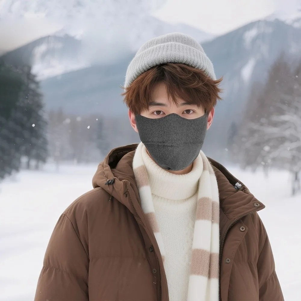 قناع دافئ مخملي جديد قابل للغسل ومضاد للغبار، قناع وجه جيني قابل للتنفس للخريف والشتاء #1