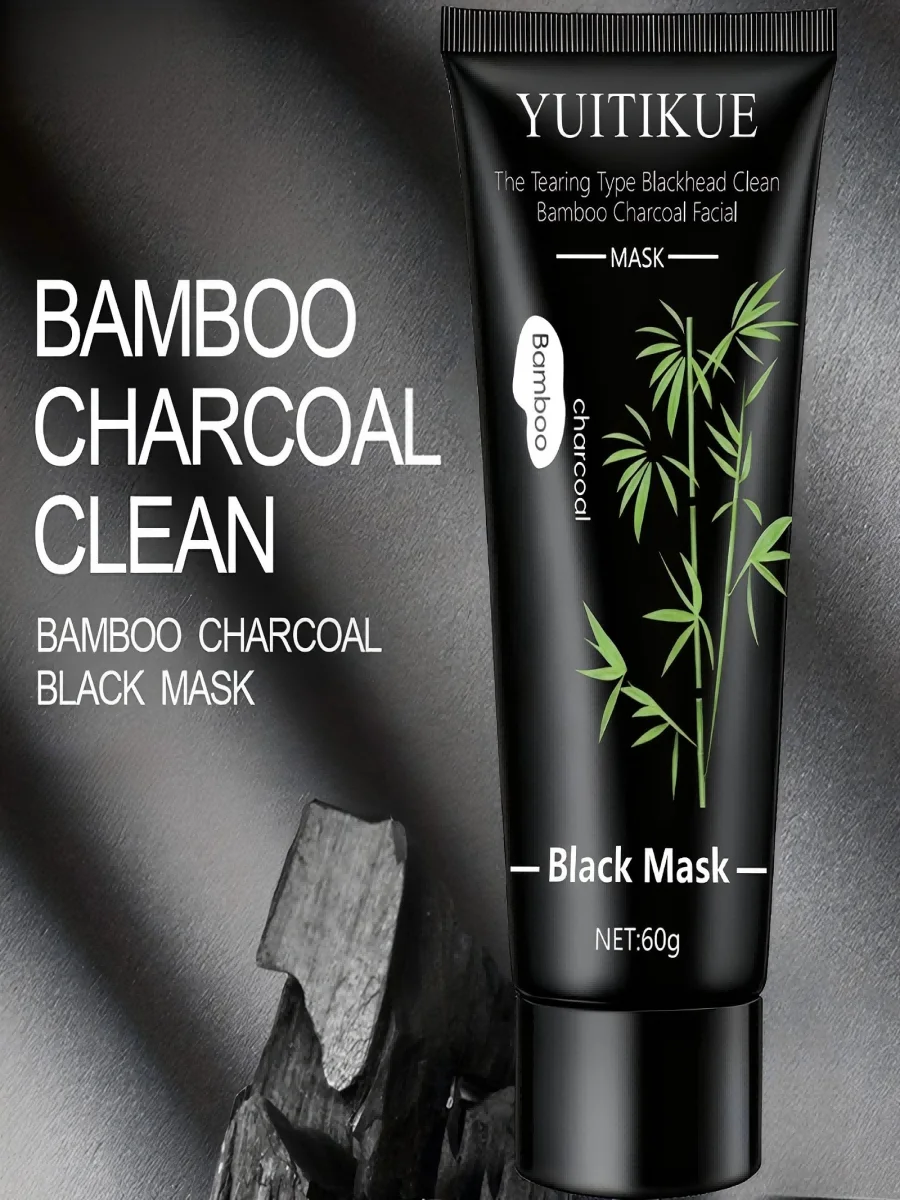 YUITIKUE Bamboe Houtskool Zwart Masker 60g - Scheurtype Diepe reiniging, Mee-eter verwijderen voor heldere huid - afbeelding 2