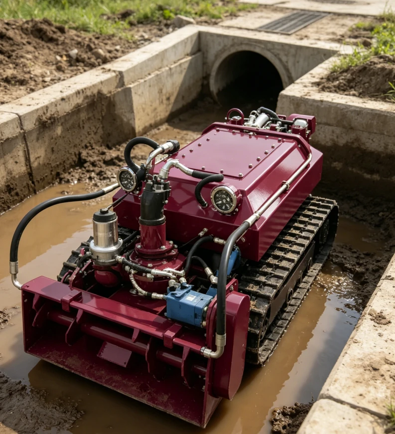 High Efficiency Crawler Dredging Robot Remote Control Submersible Sludge Cleaner for Urban River and Lake Maintenance