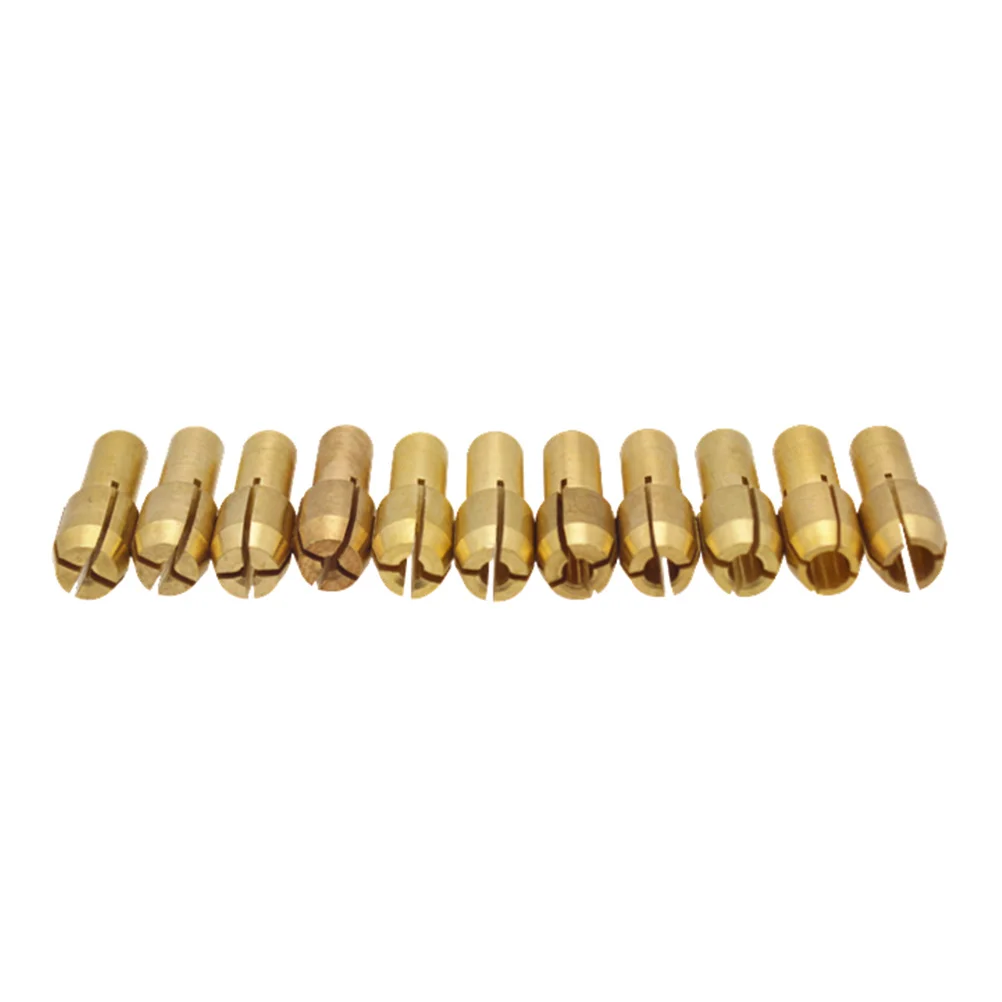 

11Pcs Electric Grinder Chuck 0.5-32Mm Brass Collet Set for Rotary Tool Full Copper 5 Sizes Included