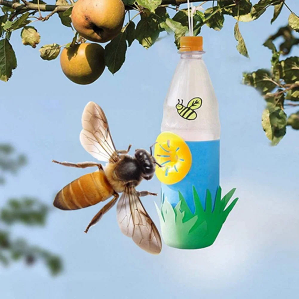 مصيدة دبور محمولة من البلاستيك، مصيدة حديقة آمنة، معدات البستنة لمستلزمات ساحة الحديقة المنزلية الخارجية #4