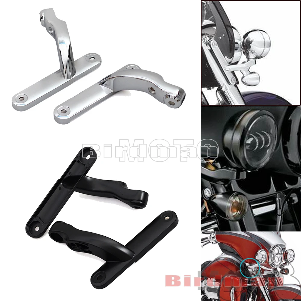 

Aluminum Motorcycle Auxiliary Lights Mount Bracket Black/Silver For Harley Electra Glide Road King FLHX FLHXS FLHXXX 1994-2013