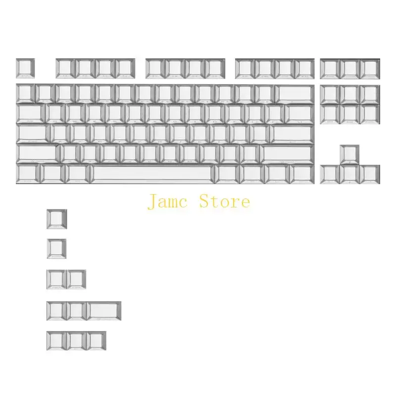 LX0B Fold Dye Sub PBT Keycap Set For Mechanical Keyboard 97Keys Original Height Translucents Design AntiWear