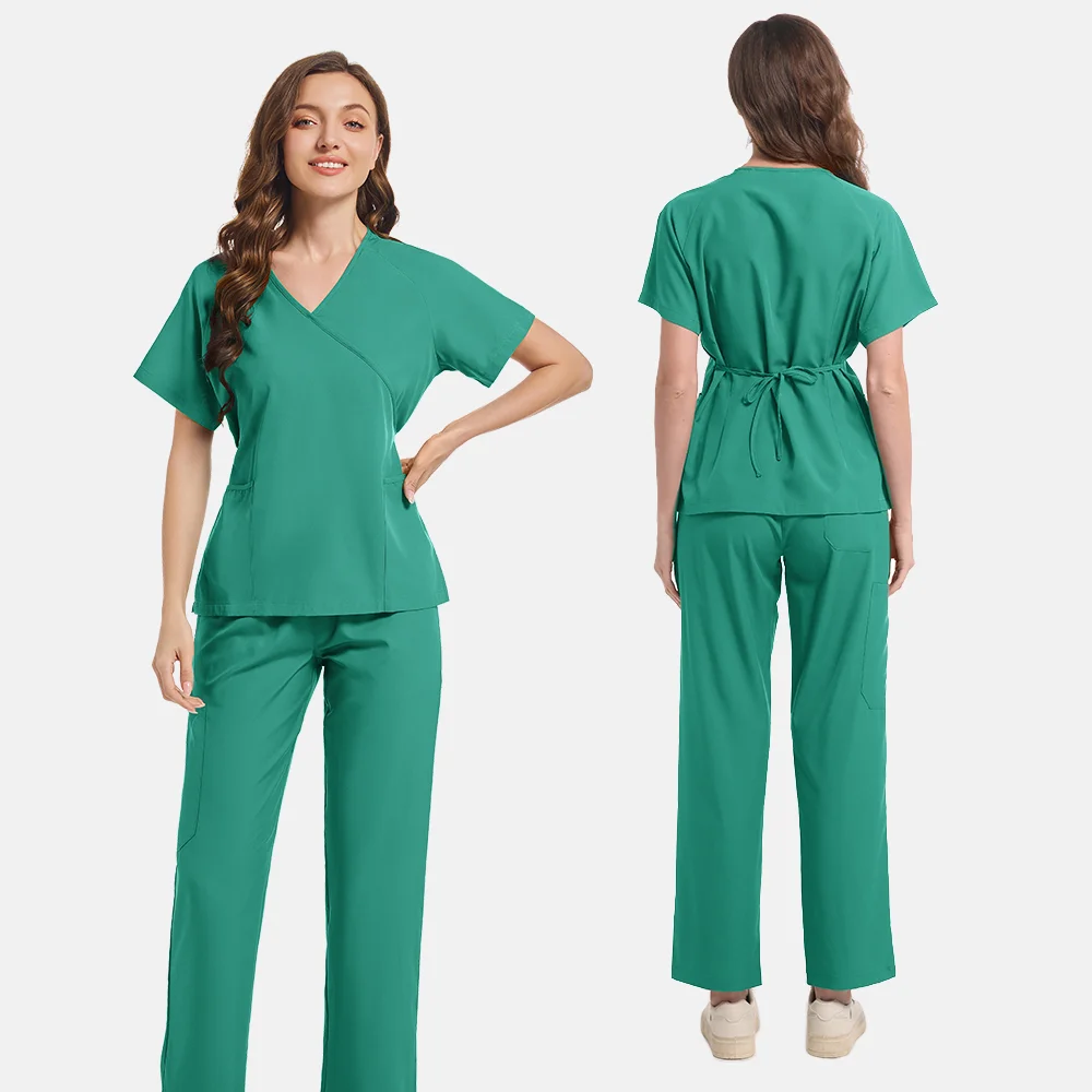 ขายร้อนพยาบาลชุดขัดผู้หญิงต่อต้านริ้วรอยล้างทําความสะอาดได้นุ่มชุดโรงพยาบาล Medical Scrubs ผู้หญิงขัดชุดอุปกรณ์การแพทย์