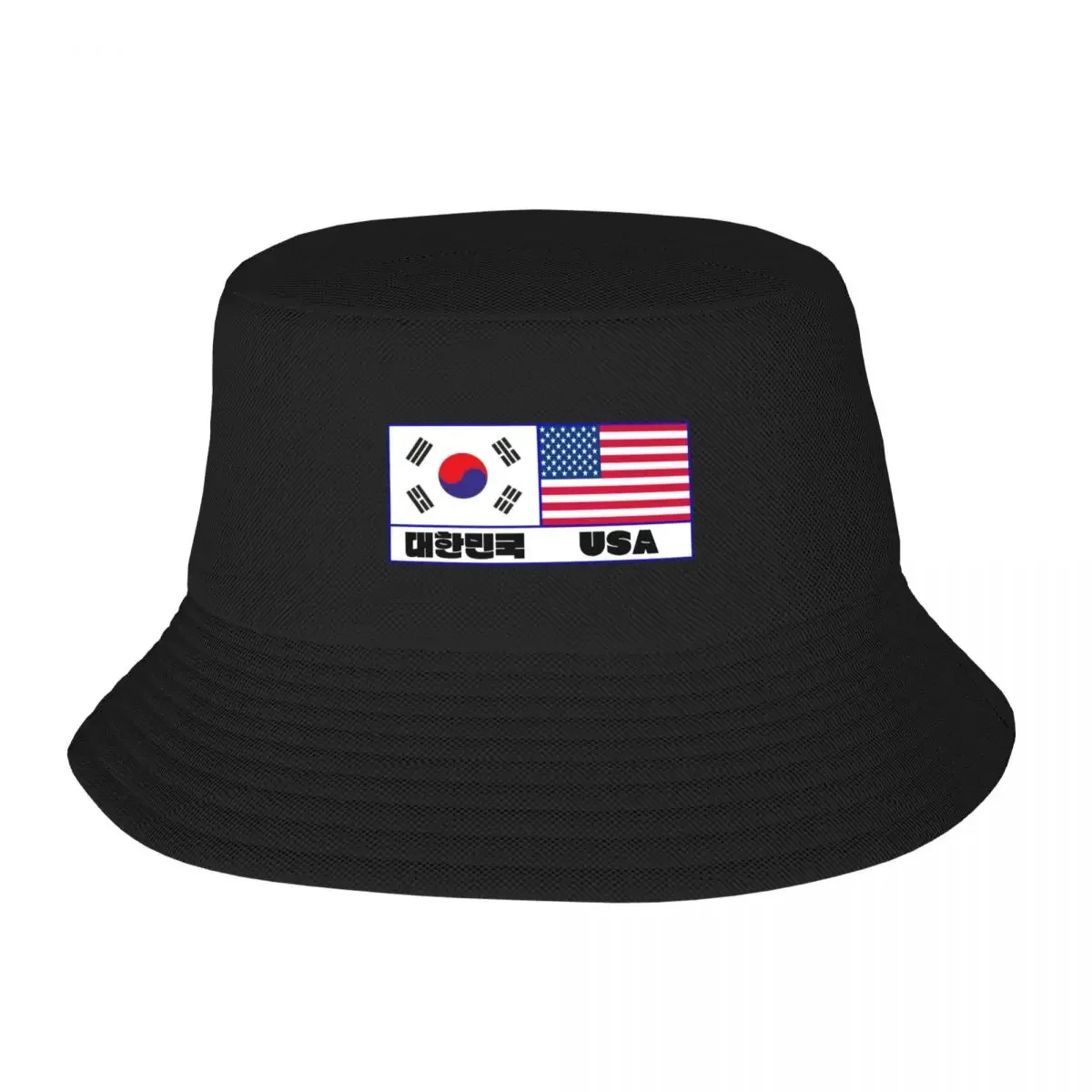 South Korea flag & USA flag Bucket Hat Military Cap Man Designer Hat Snap Back Hat New In The Caps Male Women's