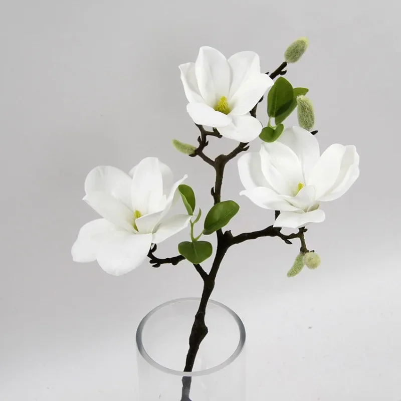 

Real Touch Big White Magnolia Artificial Flower Christmas Wedding Decoration Party Home Decor Flores Artificiales Valentine Gift