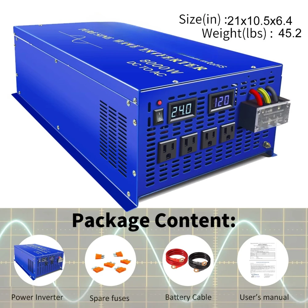 WZRLB 8000w Off Grid Power Converter 12v 24v 36v 48v DC to AC 120v 220v 230v 240V for Solar System RV view 6