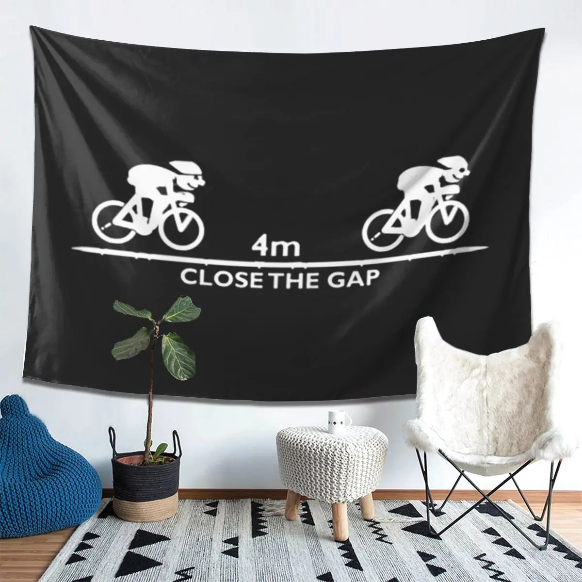 Zwift Close The Gap Tapestry Wall Hanging Aesthetic Home Decor Tapestries for Dorm Room