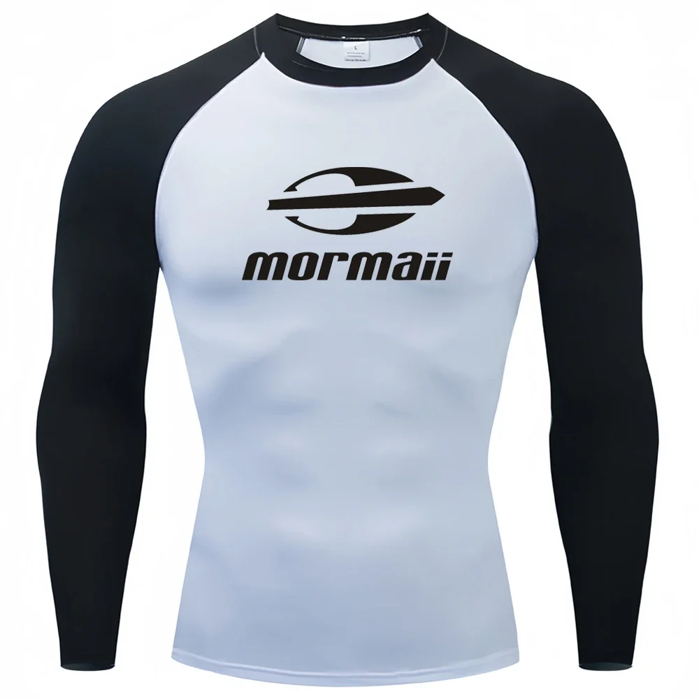 Surfing Swimming Diving T-Shirts Tight Long Sleeve Rash Guard Swimwear Men's UV Protection Surf Clothing Beach Floatsuit Tops