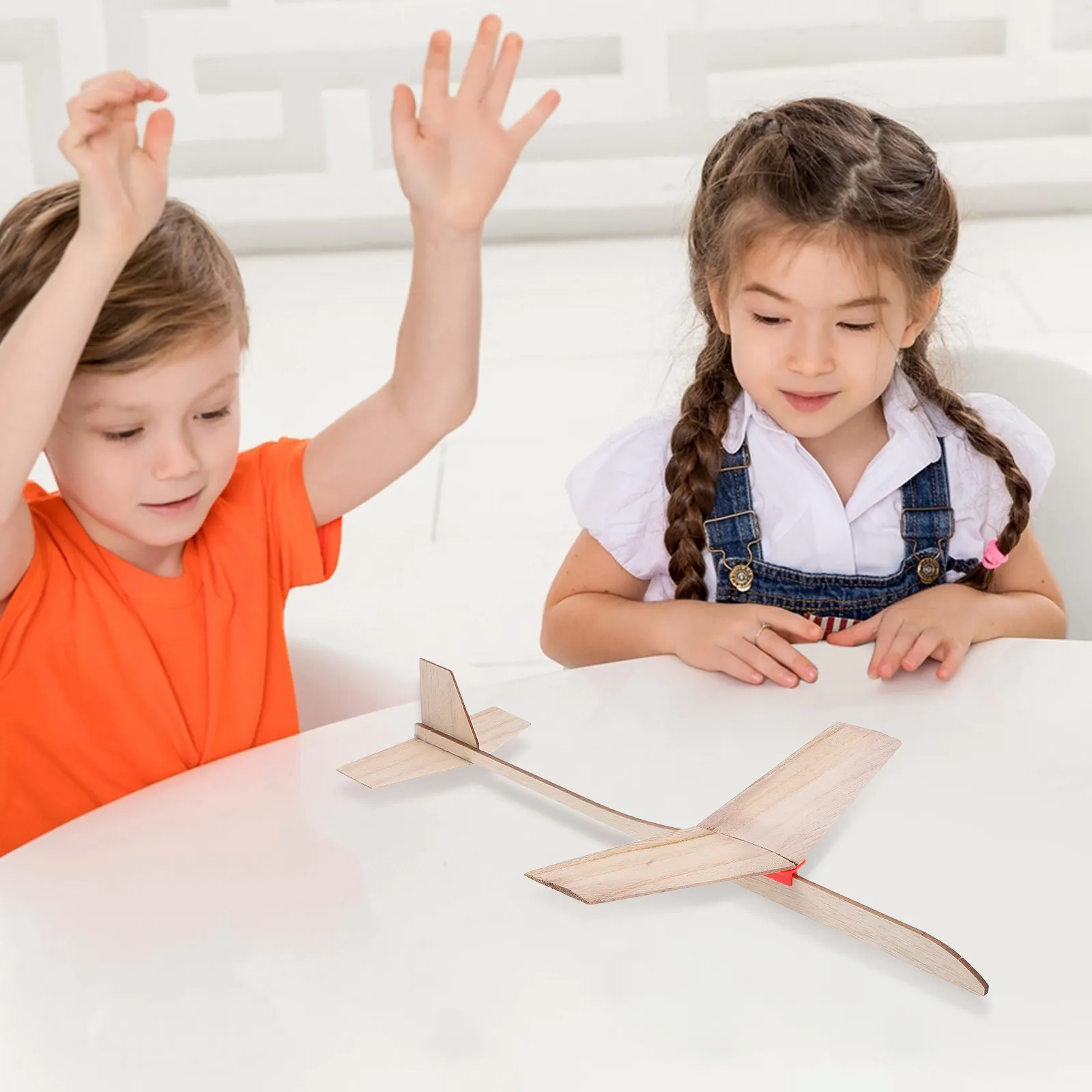 

1Set Wooden Airplane Glider Educational DIY Assembly for Kids Science Learning Hands-on Fun Project Solid Wood Airplane Toy