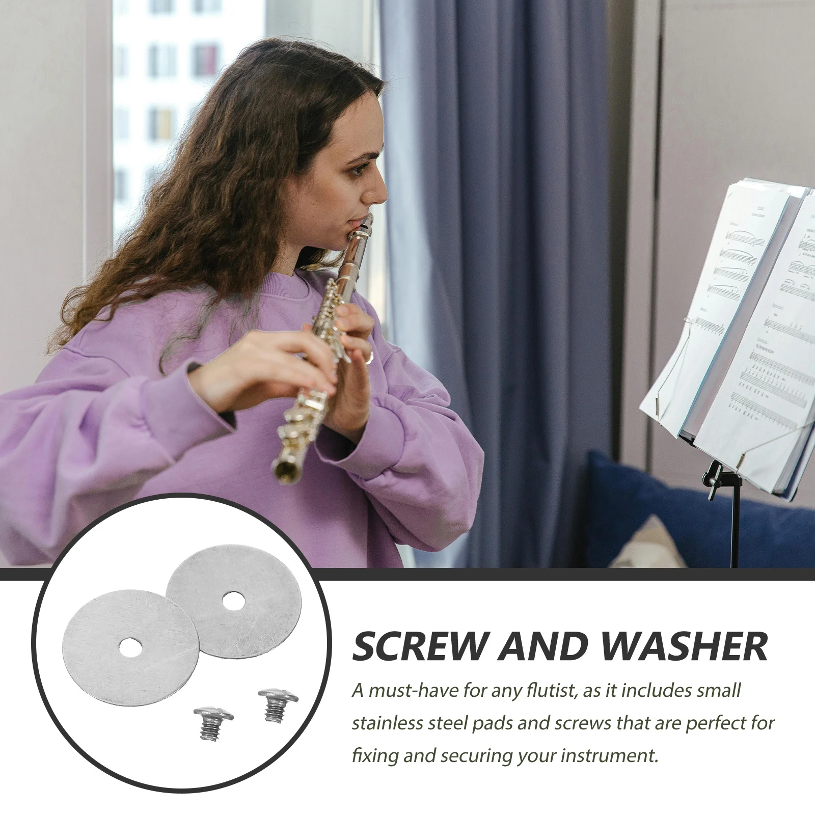 

1 set 1 Set Of Gasket Replacement Washers Stainless Steel Flute Fixing Screws Repair Kit For Flute Accessories Metal Parts