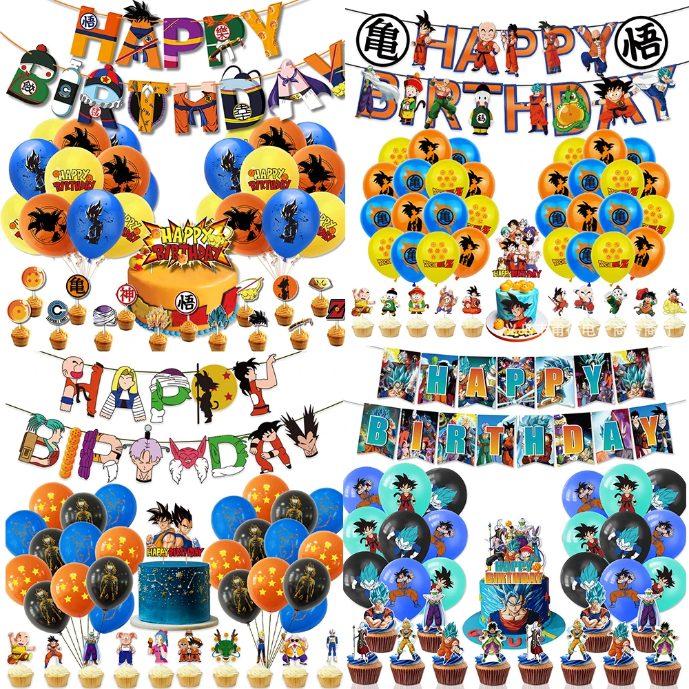 

Dragon Ball Balloon Set Baby Shower Party Decoration Banner Latex Globos Cake insert Favors Party Decoration Event Gift For Boys