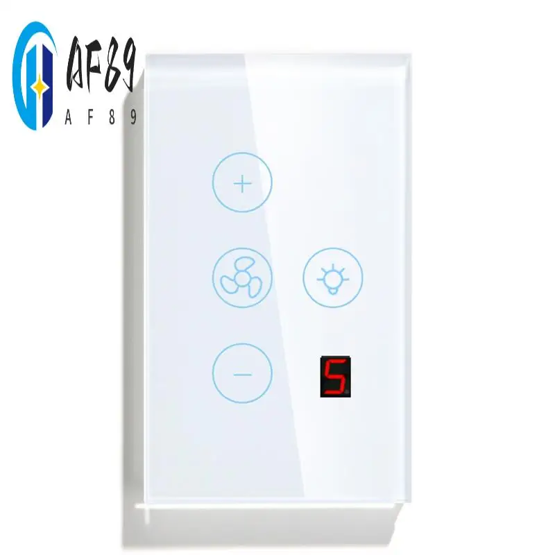 

AF89-Tuya Zigbee Smart Fan Light Switch Сетевое подключение США Управление через приложение Alexa/Google Assistant Голосовое управление