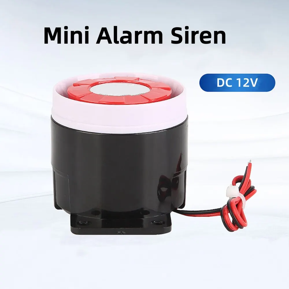 Mini Alarm Siren 120DB High-decibel Security Piezo Buzzer Alarm Horn For Home Anti-theft Protective System