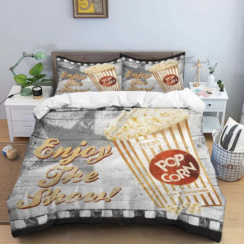 Imagem -04 - Filme Film Clap Board Padrão Bedding Grupo Consolador Capa de Edredão Bed Grupo Quilt Cover Fronha King And Queen Size