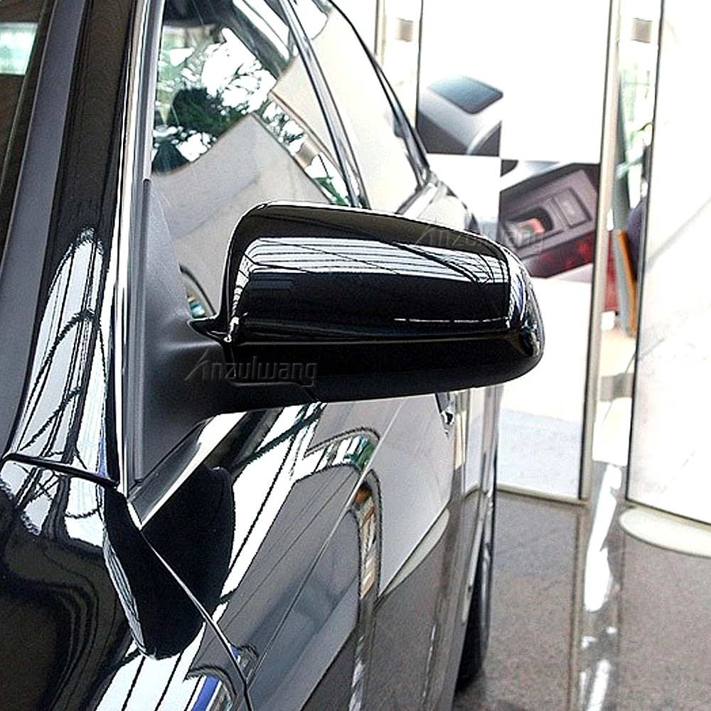 For Audi A4 B6 B7 A6 C6 S4 Side Mirror Caps Covers Sportback Glossy black 2003 2004 2005 2006 2007