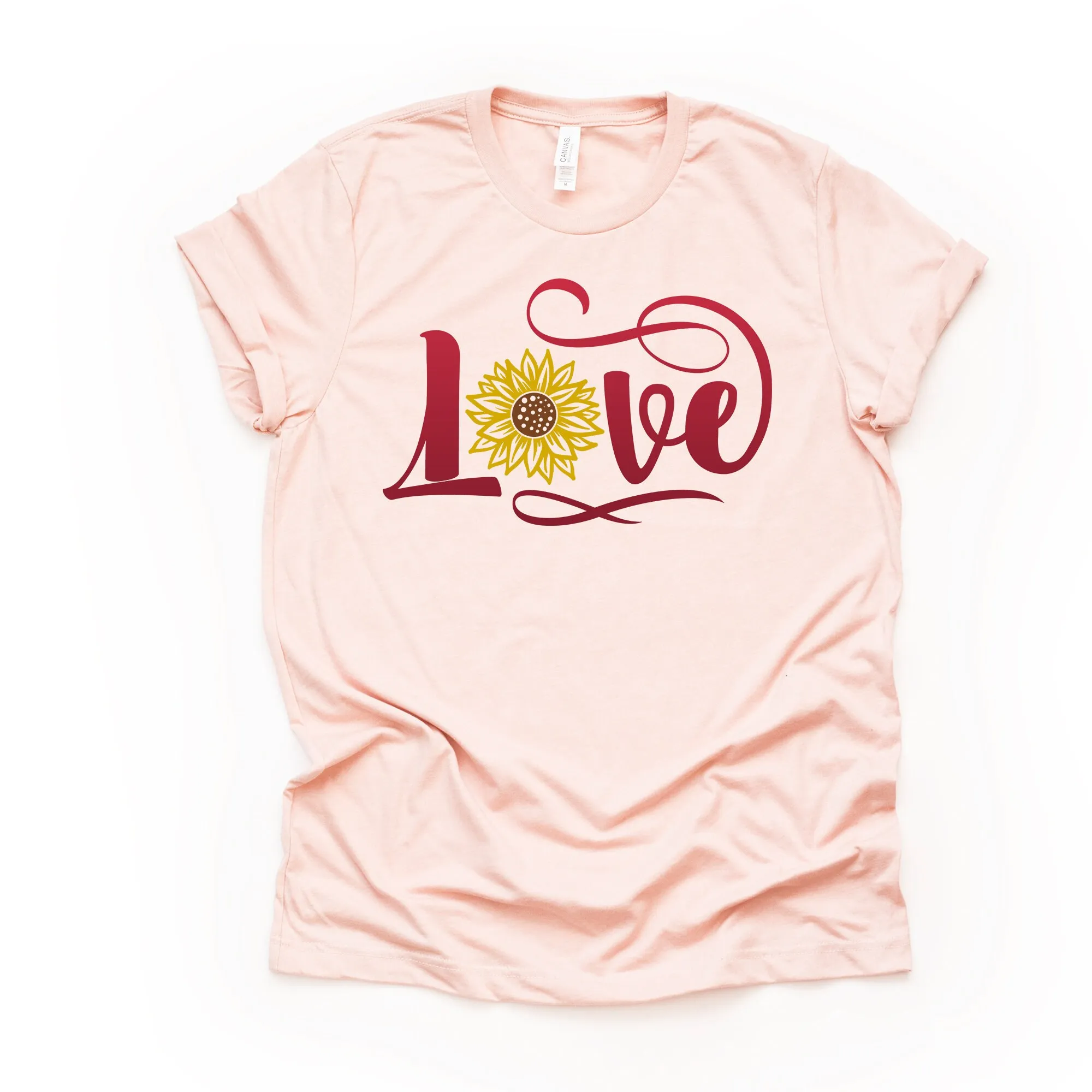 Sunflower T Shirt Beautiful Love Design On Premium Bella Canvas Unisex 3 Color Choices Plus Sizes Available