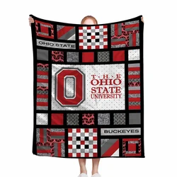 Ohio State University Microfiber Throw Blanket,Ohio Leisure Cover Blanket,Ohio Lunch Break Blanket Home Travel Camping Blanket