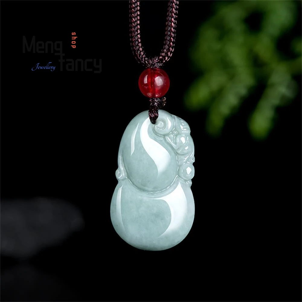 

High-grade Genuine Natural Myanmar A-goods Jade Gourd Pendant Simple Popular Fashion Jewelry Best Selling Holiday Gifts Souvenir