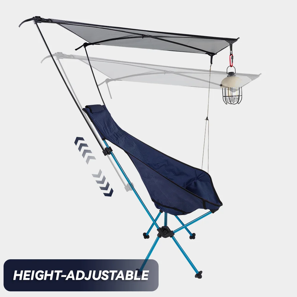 캐노피가 있는 캠핑 의자 야외 접이식 차양 초경량 휴대용 캠핑 문체어 하이킹 캠핑 낚시 피크닉용